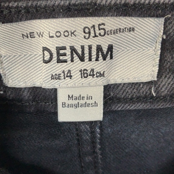 New Look Button Front High Waist Denim Short Faded Black 14T Juniors 164cm - Picture 4 of 4